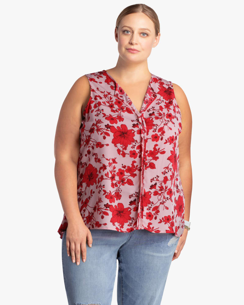 Front of plus size Hildegard V-Neck Tank by B. Curvy | Dia&Co | dia_product_style_image_id:118416
